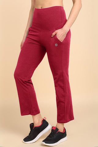 247 Zactive™ Deep Red High Waist Trousers (Pregnancy & Postpartum)