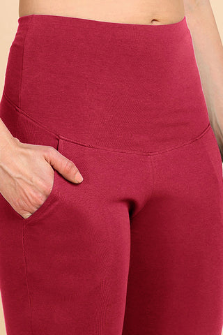 247 Zactive™ Deep Red High Waist Trousers (Pregnancy & Postpartum)