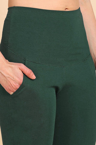 247 Zactive™ Bottle Green High Waist Trousers (Pregnancy & Postpartum)