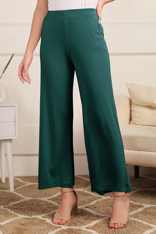 Deep Emerald High Waist Pajama; fabric provides stretch and full coverage for maternity wear.