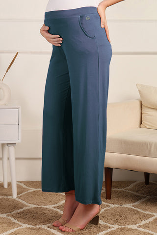 Denim Blue Maternity Palazzo Set