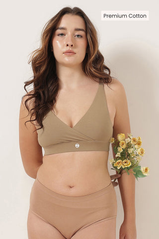 247 Extra Support Cotton Feeding Bra with Adjuster - Skin