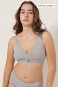 247 Extra Support Cotton Feeding Bra with Adjuster - Light Grey