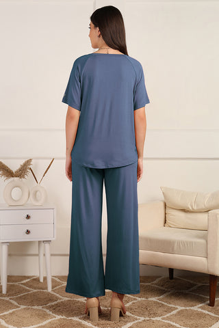 Denim Blue Maternity Palazzo Set