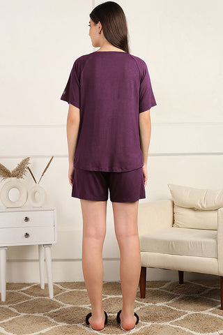 Plum Maternity Nursing Top & Shorts Set