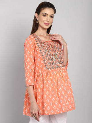 Cantaloupe Tunic Top; length works well with leggings and maternity pants.