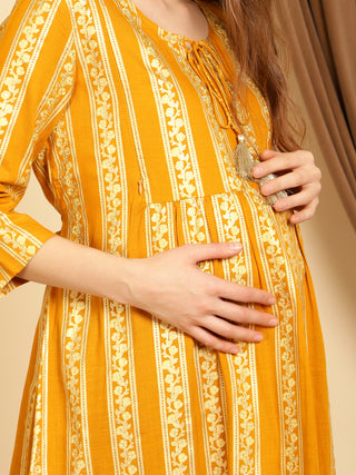 Golden Yellow Nursing Long Tops