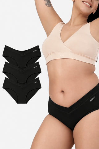 Modal C-Section Panty - (Pack of 3) (Black)