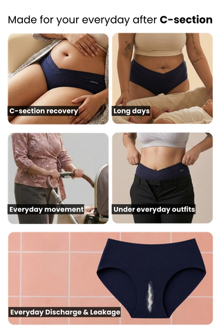 Modal C-Section Panty - (Pack Of 4) (Wine, Teal, Skin & Dusk)
