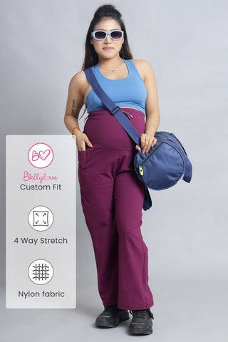 https://houseofzelena.com/collections/maternity-pants/products/flat-seam-full-bump-coverage-wine-flair-pant-pregnancy