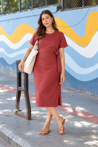 Mario Rib Zipless Feeding Dress - Maroon