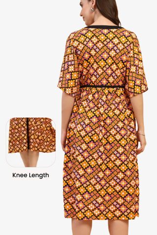The Graphic Print Zipless Feeding Shirt Dress That Turns Heads