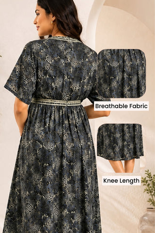 Bottel Green Zipless Maternity Feeding Dress