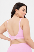 Riva Fine-Rib Cotton Feeding Bra - Baby Pink
