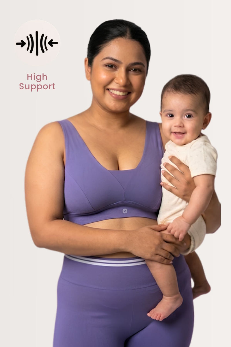 Fixed Padded Modal Maternity Bra with Support - Royal Blue