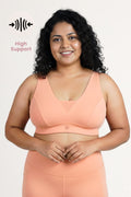 Fixed Padded Modal Maternity Bra with Support - Coral