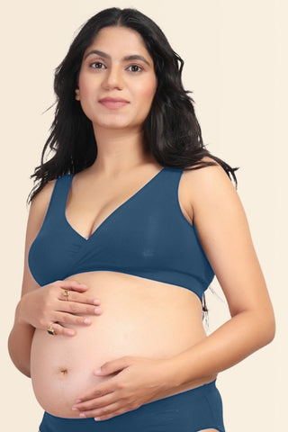 247 (Upgraded) Royal Blue Modal Padded Maternity Feeding Bra