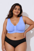 Ruched Modal Front-Open Bra - Mist