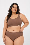 Riva Fine-Rib Cotton Feeding Bra - Mocha