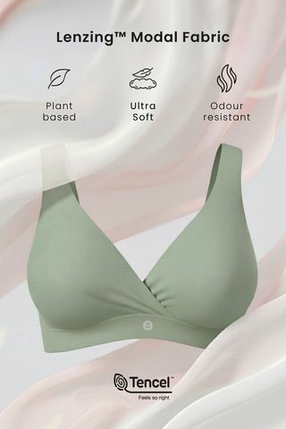 247 (Upgraded) Modal Padded Maternity Feeding Bra Pack of 2 ( Black )