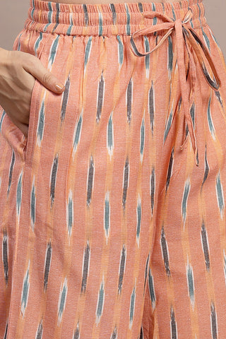 Ikat A Line Zipless Maternity Co-ord Set - Peach