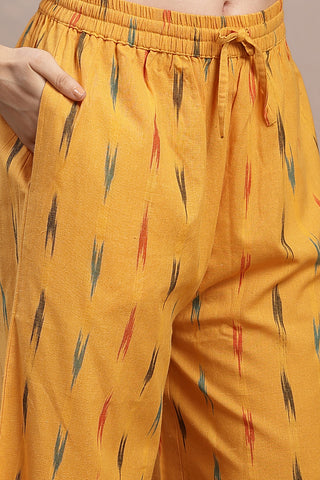 Ikat A Line Zipless Maternity Co-ord Set - Mustard