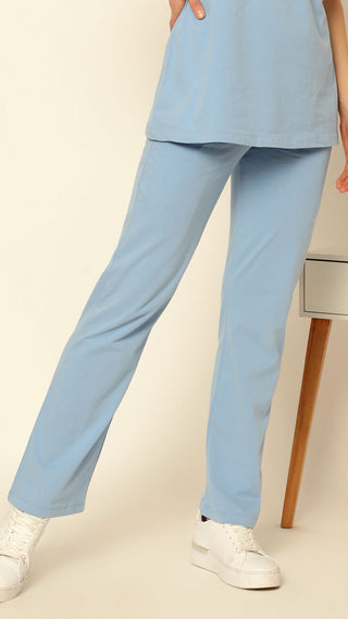 247 Mom Baby Blue High Waisted Trouser WITH POCKETS - House Of Zelena