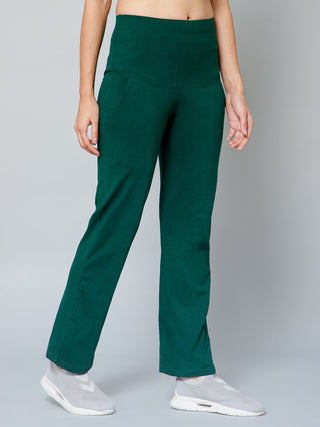 248 Zactive™ Dark Green High Waisted Maternity Trouser WITH POCKETS