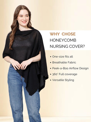 Ebony Elegance Honeycomb Nursing Cover - 