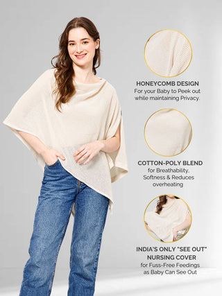 Ivory Serenity Honeycomb Nursing Cover - 