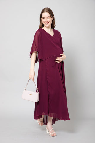 Maternity Photoshoot Special : Elegant Enchantment Purple Gown with Pocket - House Of Zelena