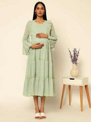 Maternity Photoshoot Special : Flora Bloom Gown with Pocket - House Of Zelena™