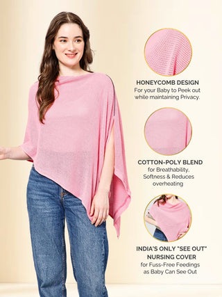 Rosy Pink Honeycomb Nursing Cover - House Of Zelena