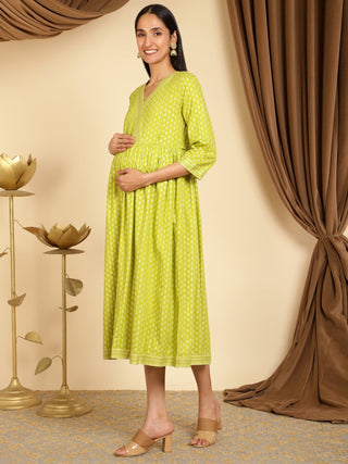 Spring Green Maternity Dress - House Of Zelena