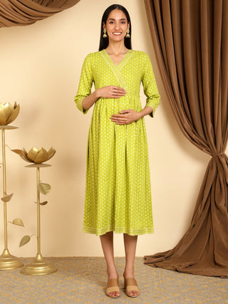 Spring Green Maternity Dress - House Of Zelena™