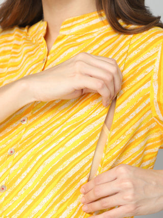 Yellow White Stripe Maternity Dress - House Of Zelena™